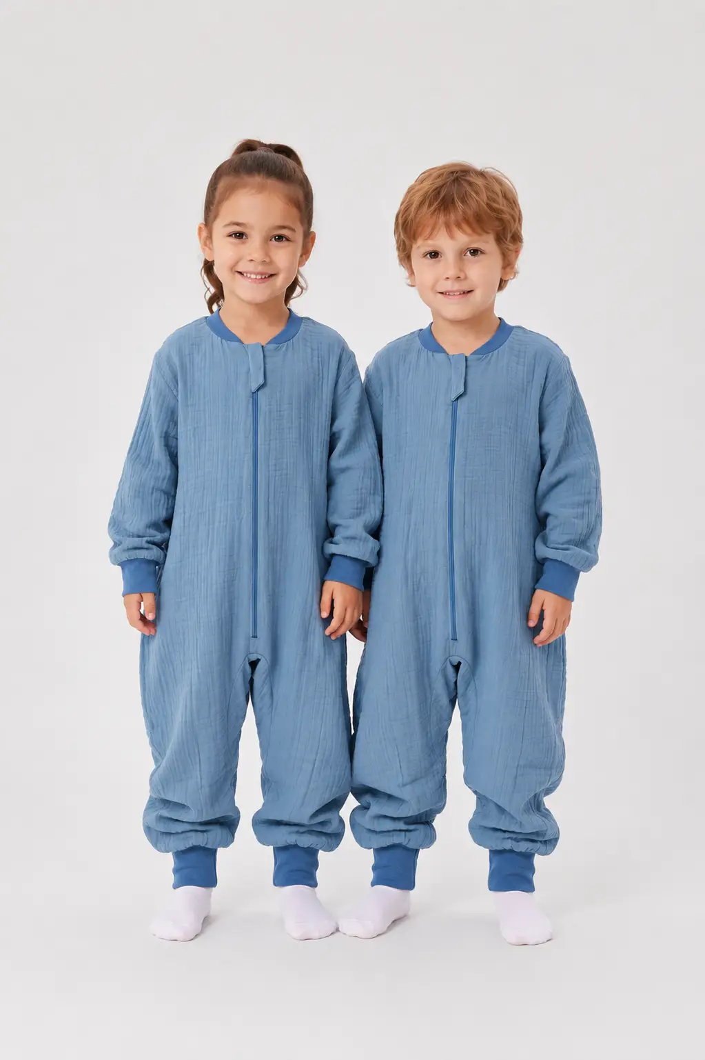 Çocuk Uyku Tulumu Dört Mevsim 1-8 Yaş Unisex Uzun Kollu 1 Tog %100 Pamuk Müslin 2706 
