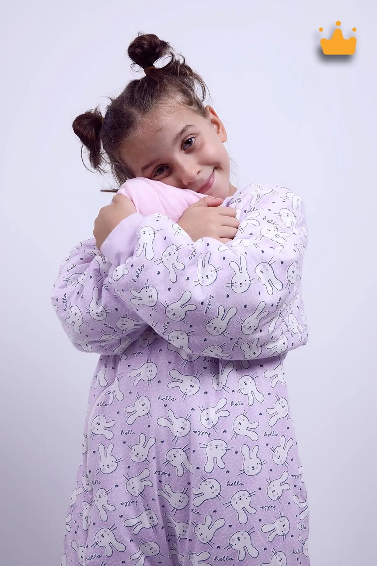 2.5 Tog Yorgan Gerektirmeyen Kalın Elyaf Dolgulu Çocuk Uyku Tulumu Pamuk Astarlı Unisex 6020 - Mor