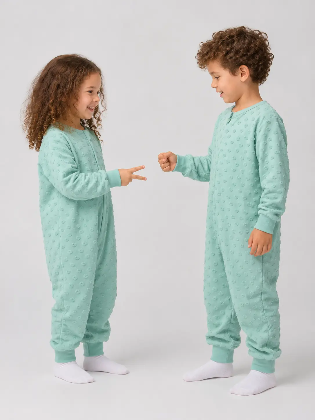 Mevsimlik Çocuk Uyku Tulumu 1.5 Tog 1-8 Yaş Unisex Uzun Kollu %100 Pamuk 2710 - Yeşil