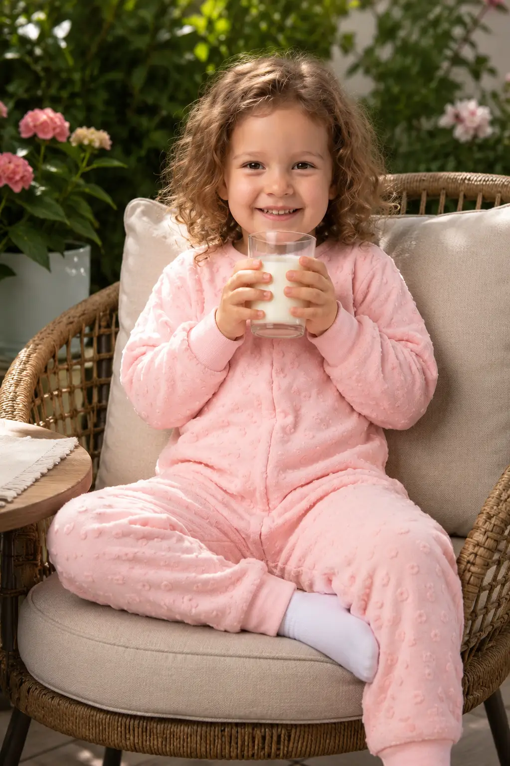 Mevsimlik Çocuk Uyku Tulumu 1.5 Tog 1-8 Yaş Unisex Uzun Kollu %100 Pamuk 2710 - Pembe